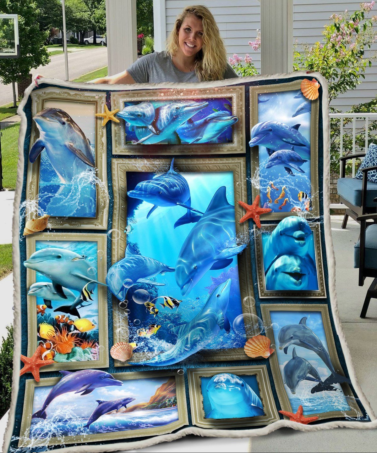 3D Dolphins Fleece Blanket, Christmas Gift, Birthday Gift, New Year Gift, Anniversary Gift