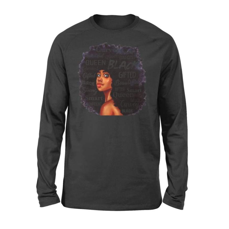 Strong Black Woman Afro Word Art Natural Hair Melanin Poppin – Standard Long Sleeve