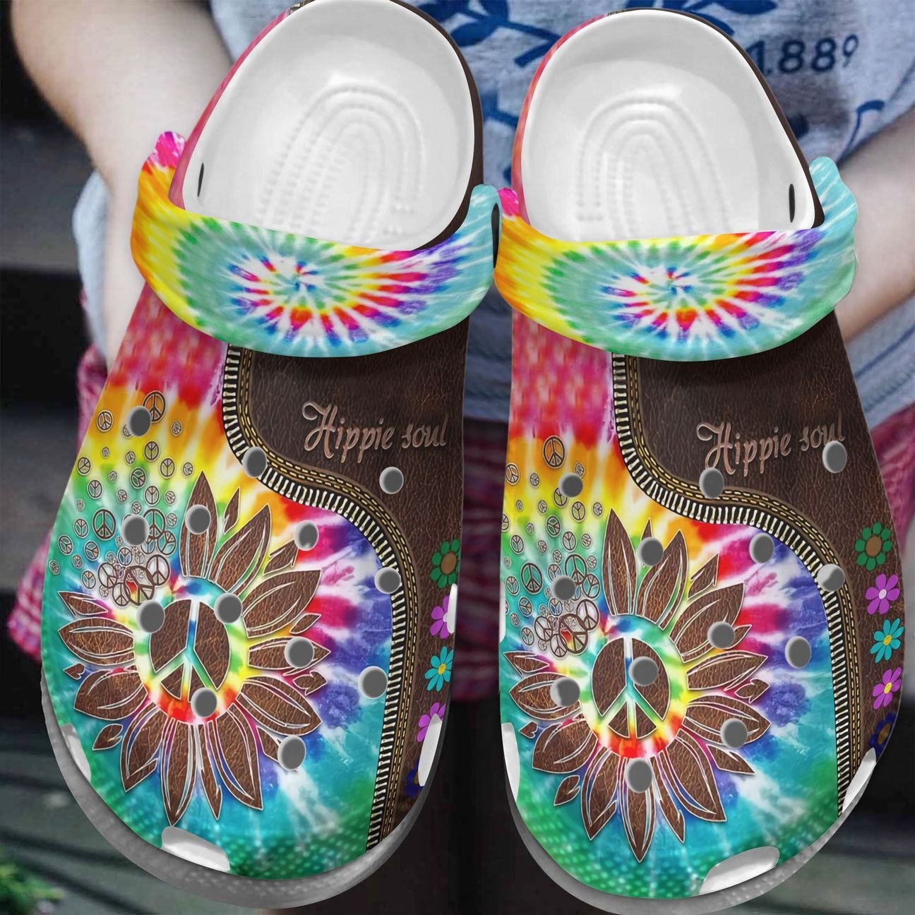 Hippie Personalize Clog, Custom Name, Text, Fashion Style For Women, Men, Kid, Print 3D Hippie Soul V2