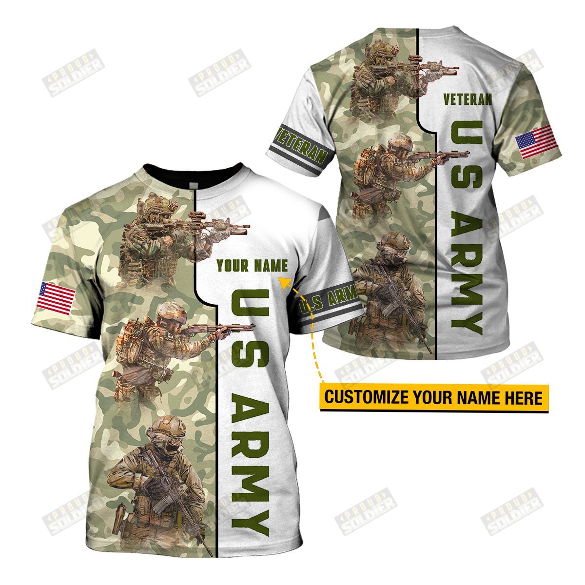 3D All-Over Printed “Us Army Veteran ” (Av-Nh44)