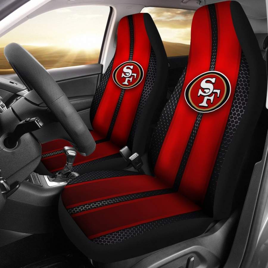 Incredible Line Pattern San Francisco 49ers Logo Car Seat Covers