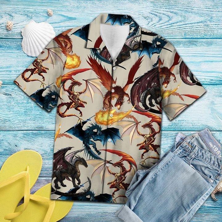 Viking Dragon Hawaiian Shirt | Unisex | Full Size | Adult | Colorful | HW1442