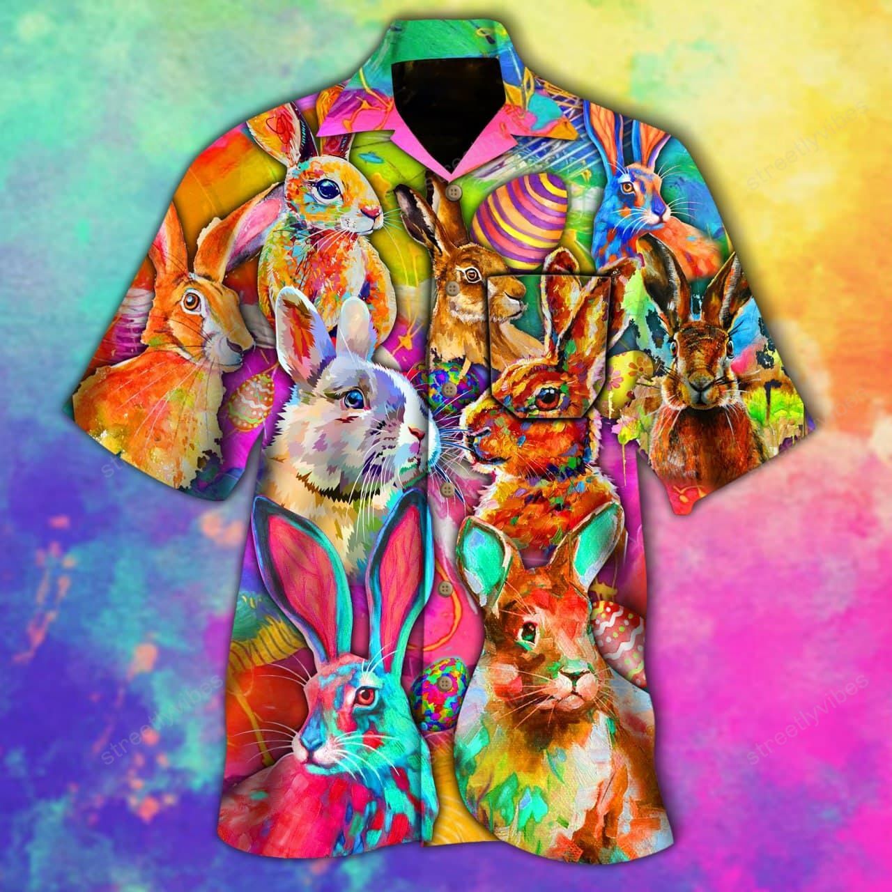 Rabbits Colorful Hawaii Shirt Re Ha66397