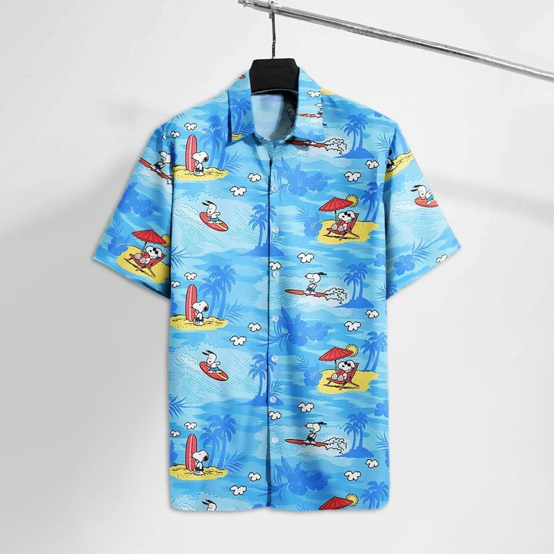 Peanut Beagle On The Beach Graphic Print Short Sleeve Hawaii Shirt Ha77100