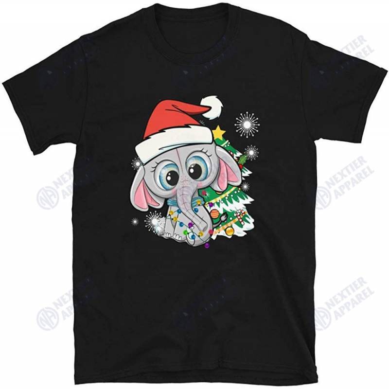 Hippie Santa Elephant Christmas Pajama Xmas Gift Unisex T-shirt