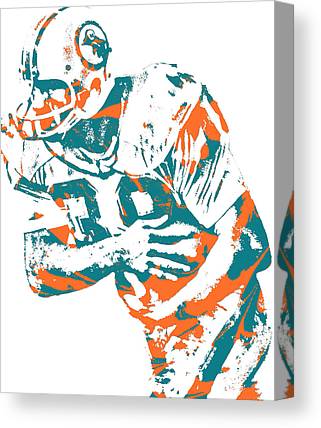 Larry Csonka Miami Dolphins Pixel Art 1 Joe Hamilton Canvas Print