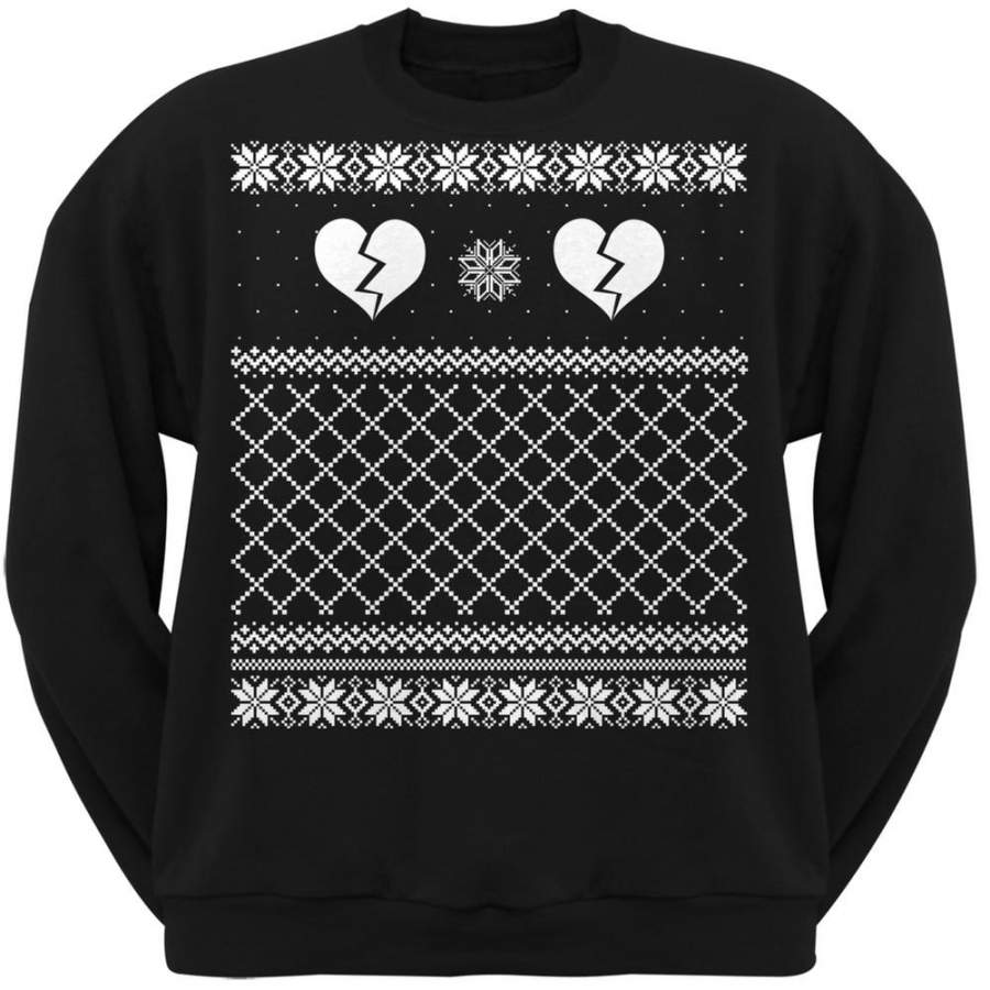 Anti Love Ugly Sweater Black Adult Crew Neck Sweatshirt