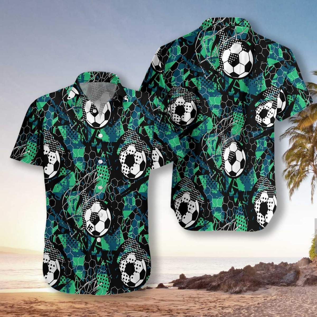 Soccer Grunge Unisex Hawaii Shirt Full Size Adult Colorful Ha20338