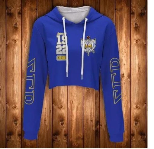 Sigma Gamma Rho Founded 1922 Ee-Yip! Crop Top Hoodie