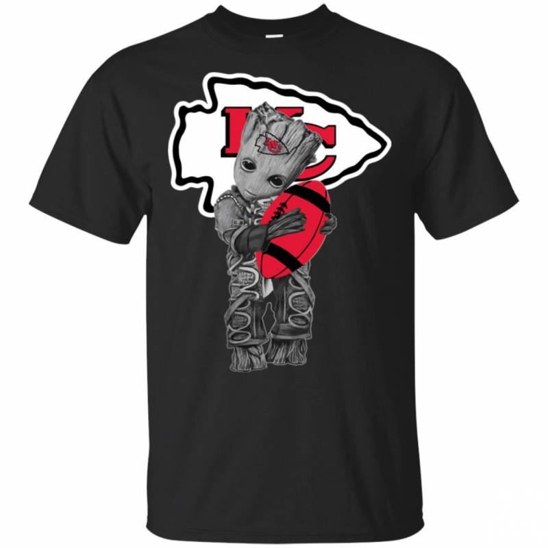 Cute Groot Hug KC Kansas City Chiefs T Shirts