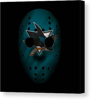 Sharks Jersey Mask Joe Hamilton Canvas Print