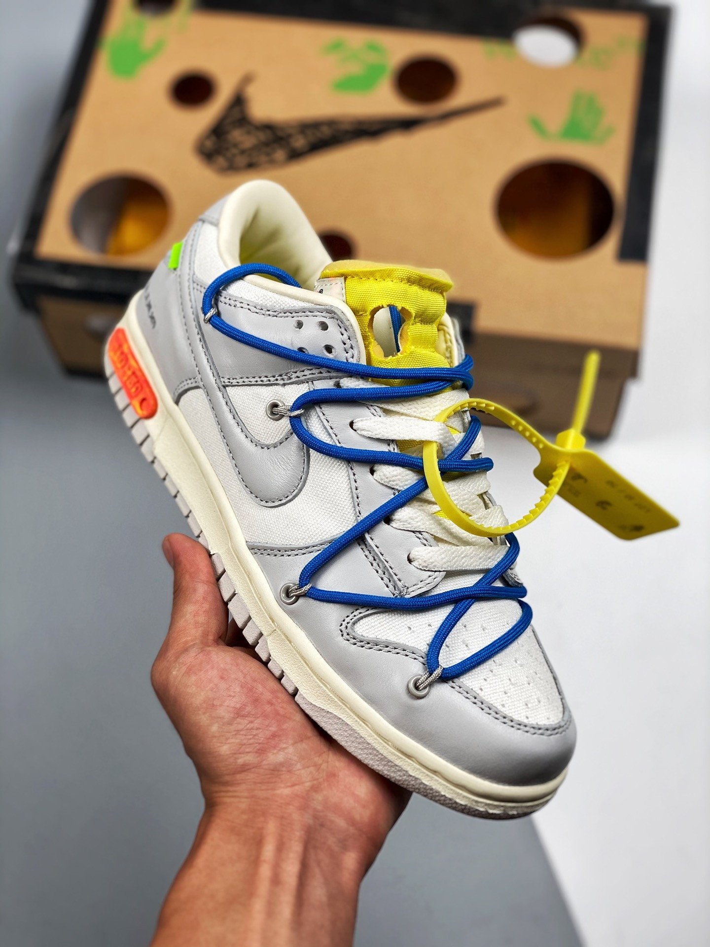 Off-White x Nike Dunk Low 10 of 50 Sail Grey Yellow 5338954