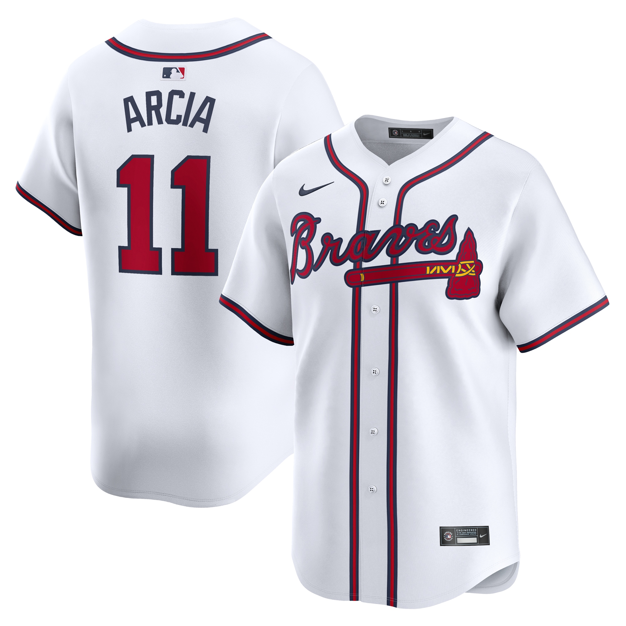 Orlando Arcia Atlanta Braves Home Limited Player Jersey – White