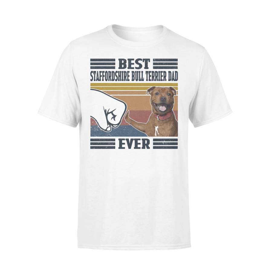 Best Staffordshire Bull Terrier Dad Ever Vintage T-shirt