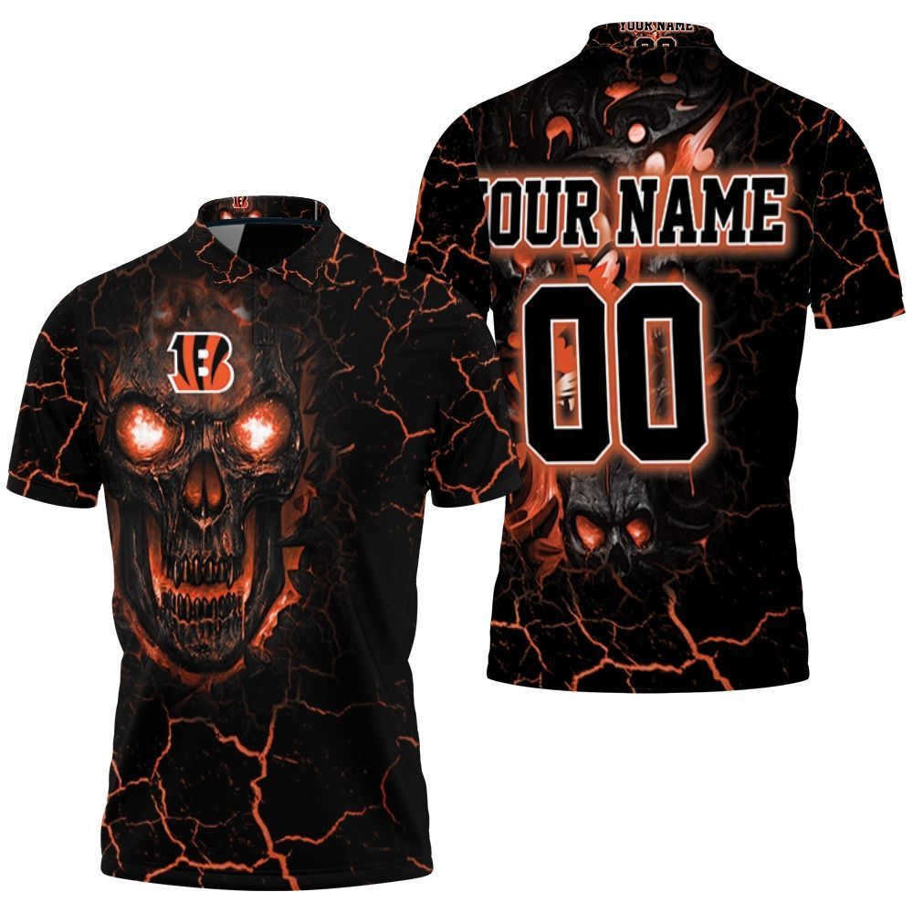 Lava Skull Cincinnati Bengals 3D Personalized Polo Shirt All-Over Print