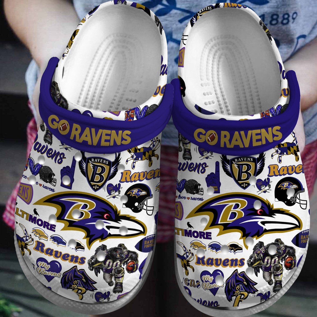 Baltimore Ravens NFL Sport Crocs Crocband Clogs Shoes Comfortable For Men Women and Kids 3