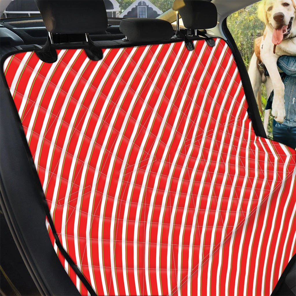 Candy Cane Stripe Pattern Print Pet Car Back Seat Cover