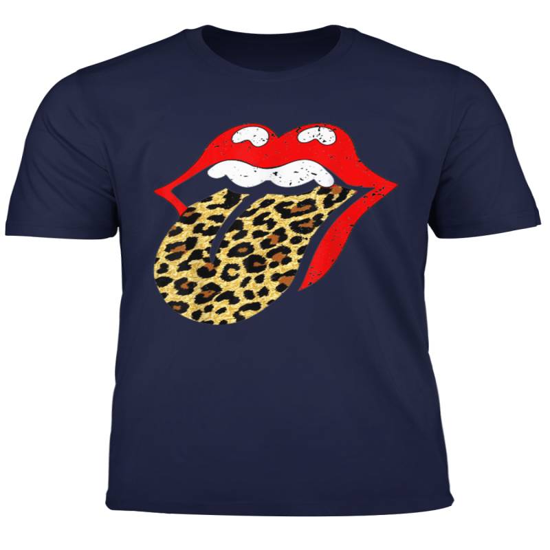 Red Lips Leopard Tongue Iconic Band Vintage Men Women T Shirt