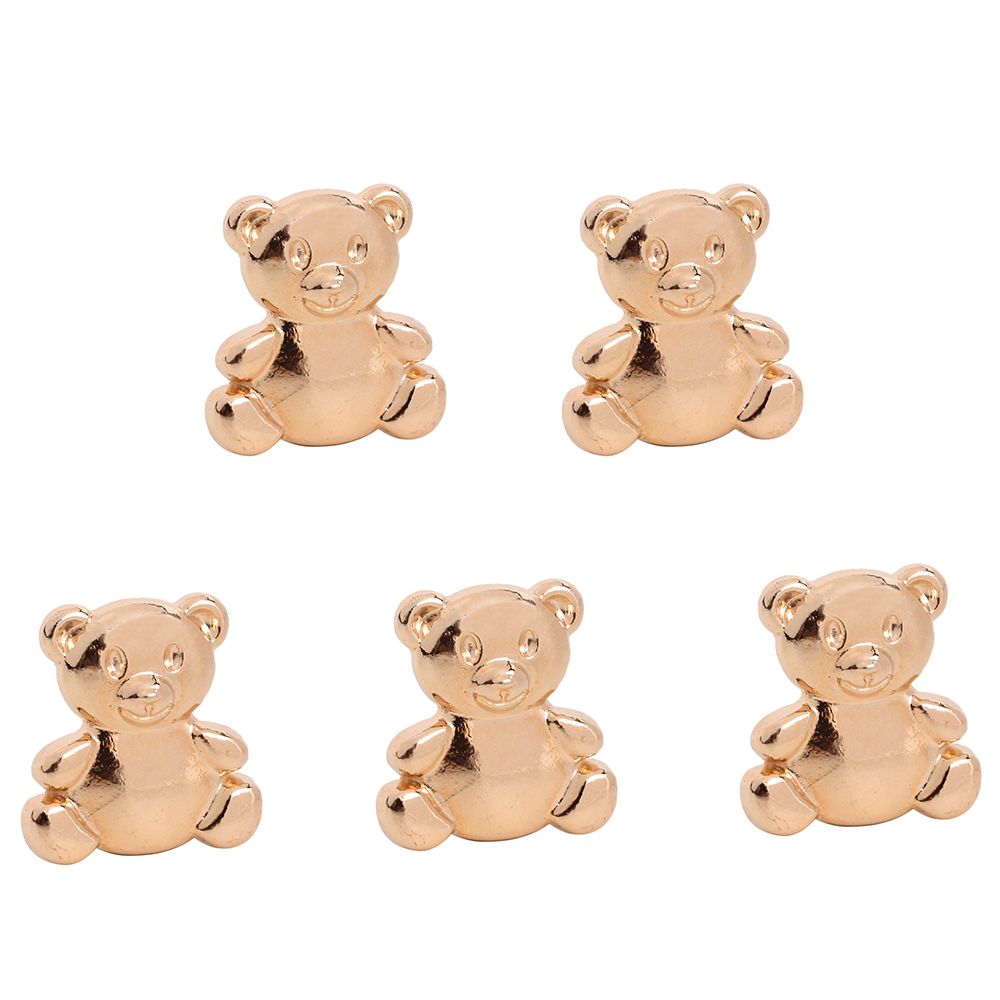 5pcs Bear Metal Buttons For Cute Sweaters Cardigan POP Gold Button Children Clothes Decor Creative Animal Buttons alx