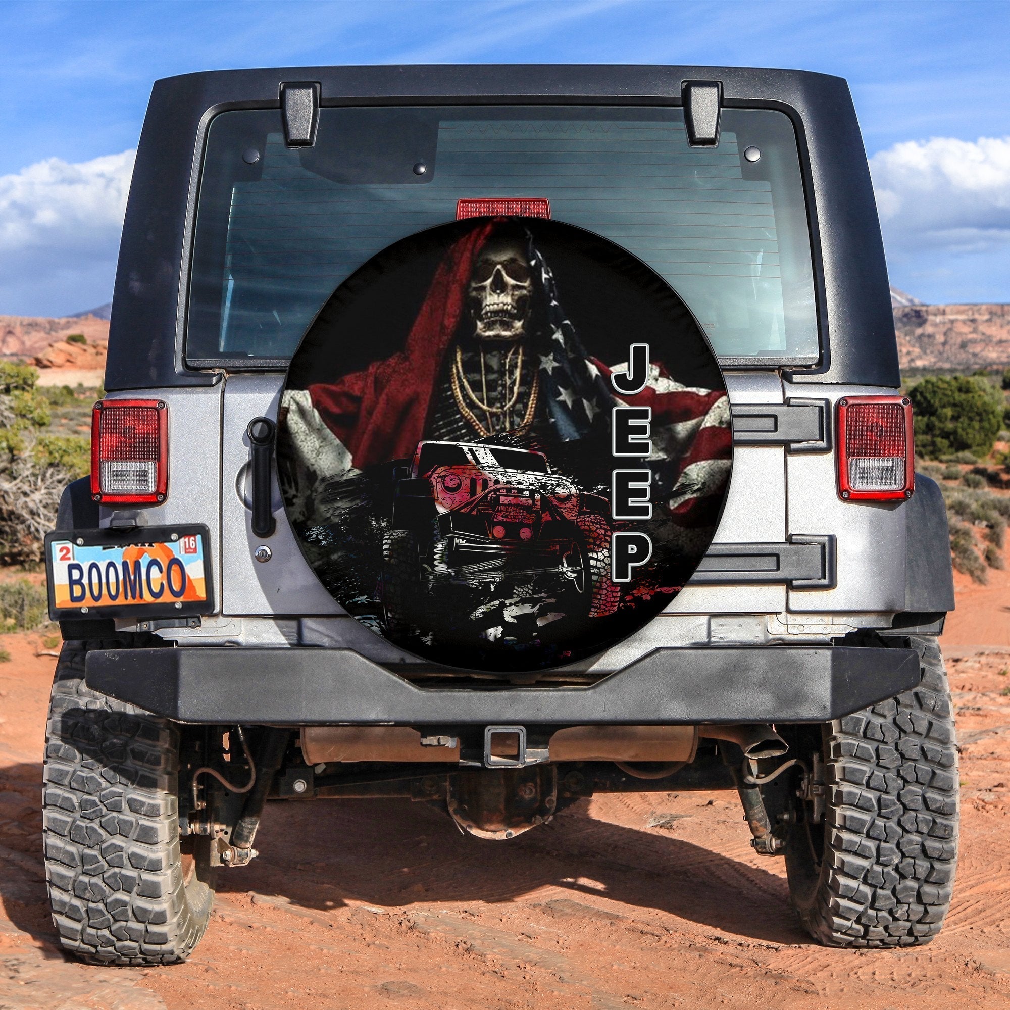 Native American Skull Mix Jeep Spare Tire Cover No.5 Lt6