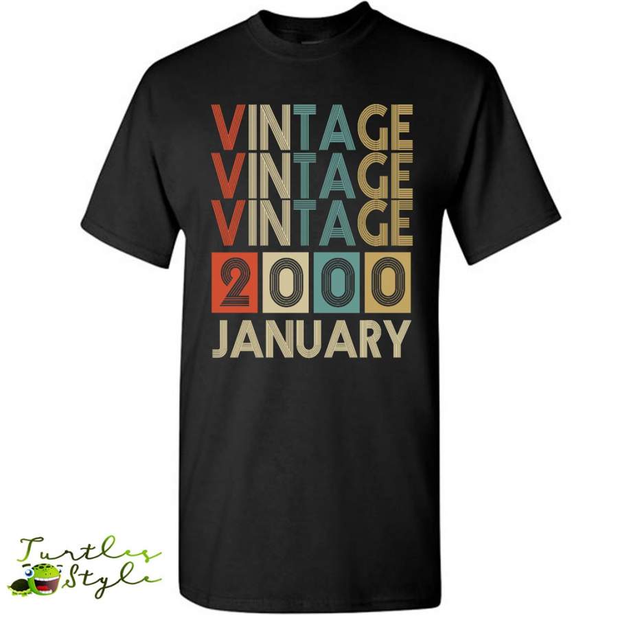 Birthday Vintage January 2000 – Gildan Short Sleeve Shirt