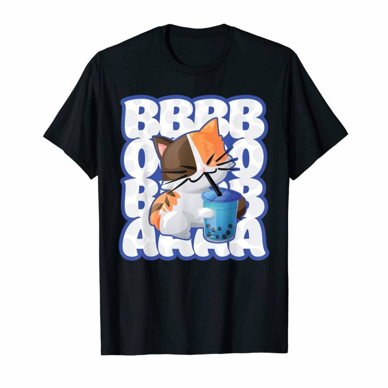 Love Anime Boba Bubble Tea Drink Cute Kawaii Kitten Cat T-shirt