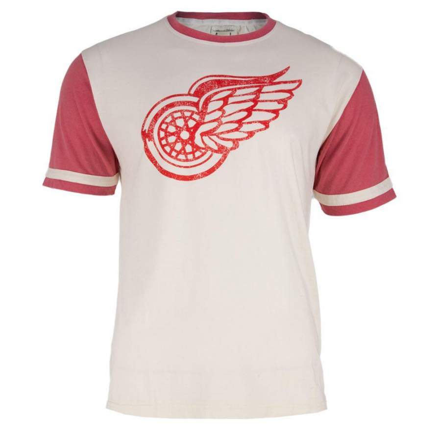 Detroit Red Wings – Logo Remote Control White Adult Jersey T-Shirt