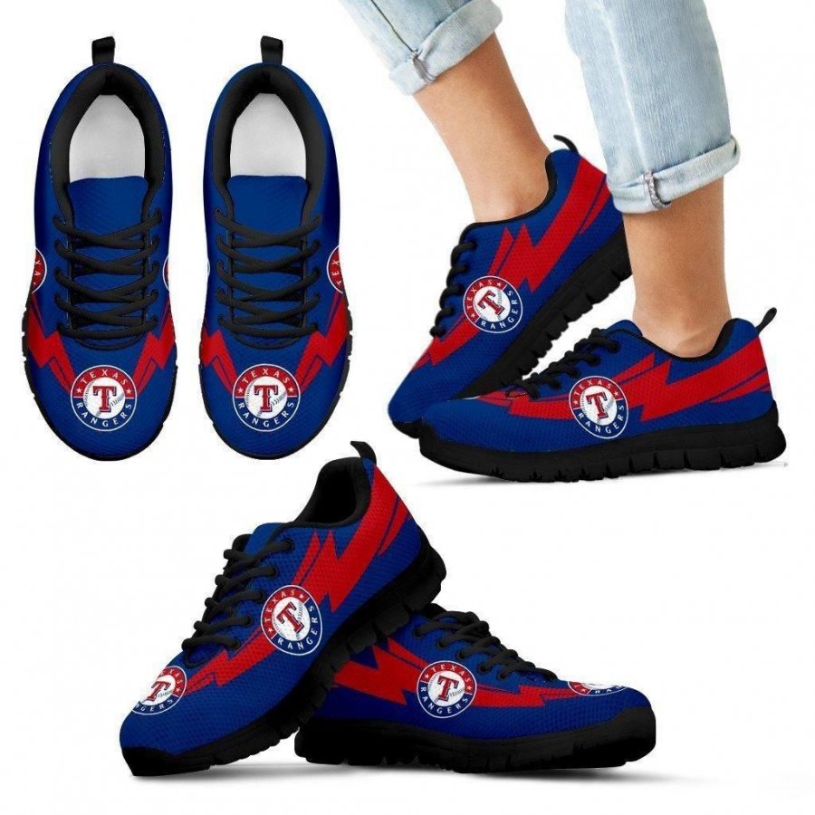 Three Amazing Good Line Charming Logo Texas Rangers Sneakers #500