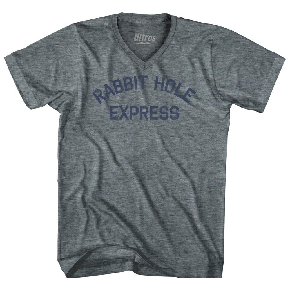 Rabbit Hole Express Tri-Blend V-Neck Womens Junior Cut T-Shirt