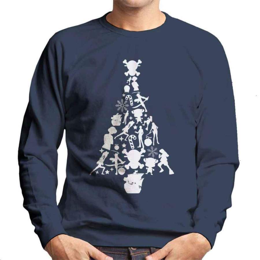 One Piece Christmas Silhouette Pattern Men’s Sweatshirt