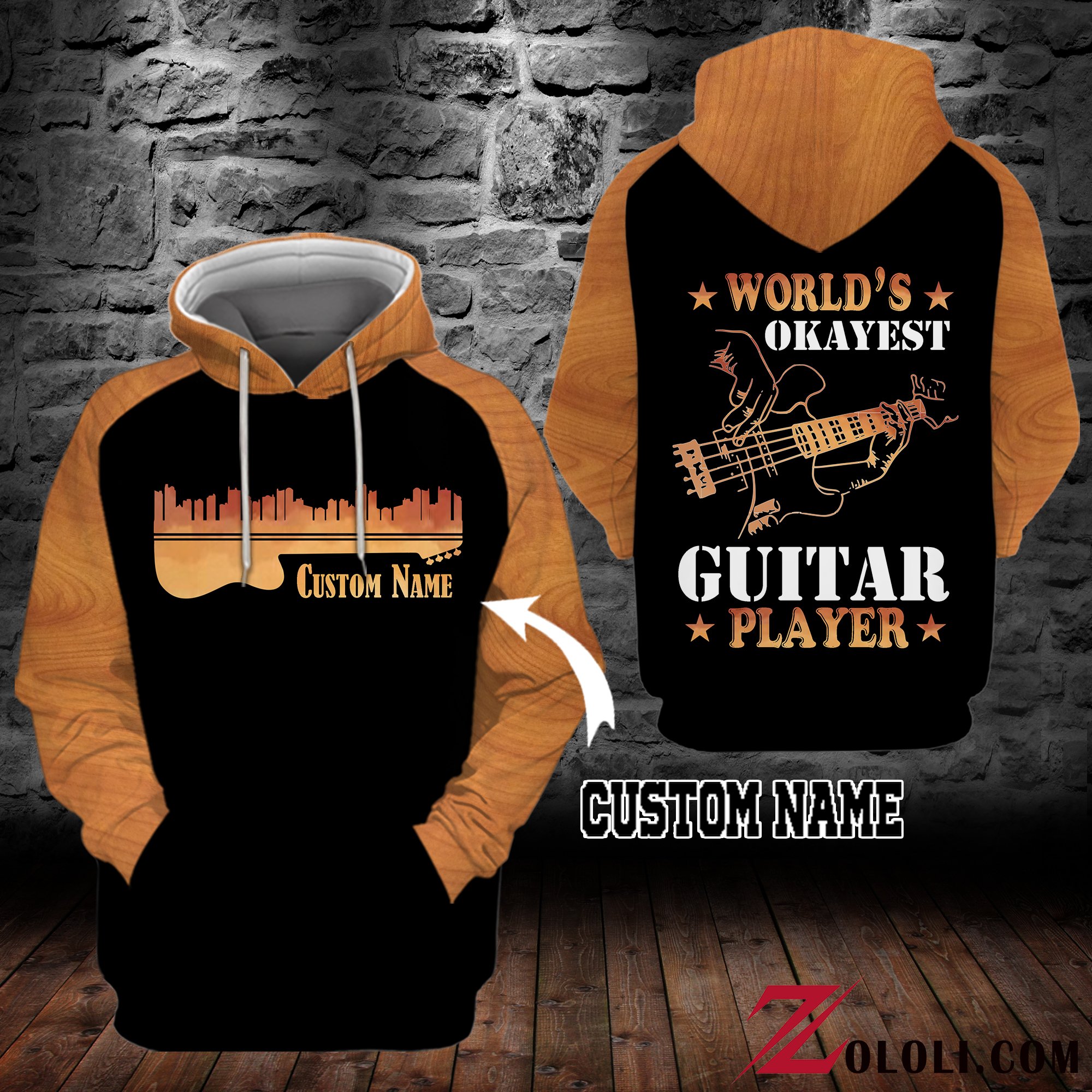 World okayest guitar player Hoodie 3D custom LKT