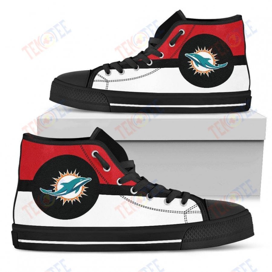 Mens Womens Miami Dolphins High Top Shoes Bright Colours Open Sections Great TMT960