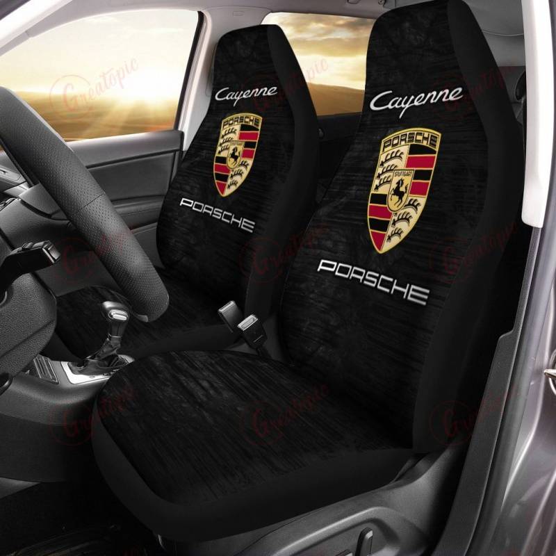 Porsche Cayenne NCT Car Seat Cover (Set of 2) Ver 1 (Black)