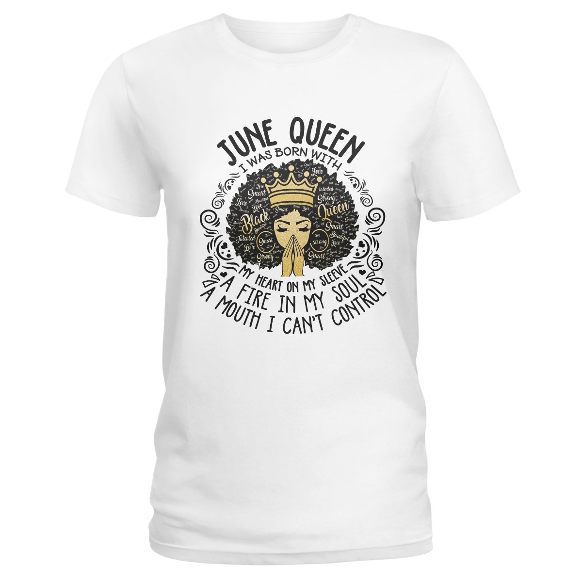 June Black Queen My Heart On My Sleeve Ver B Ez07 2909 Ladies T-Shirt