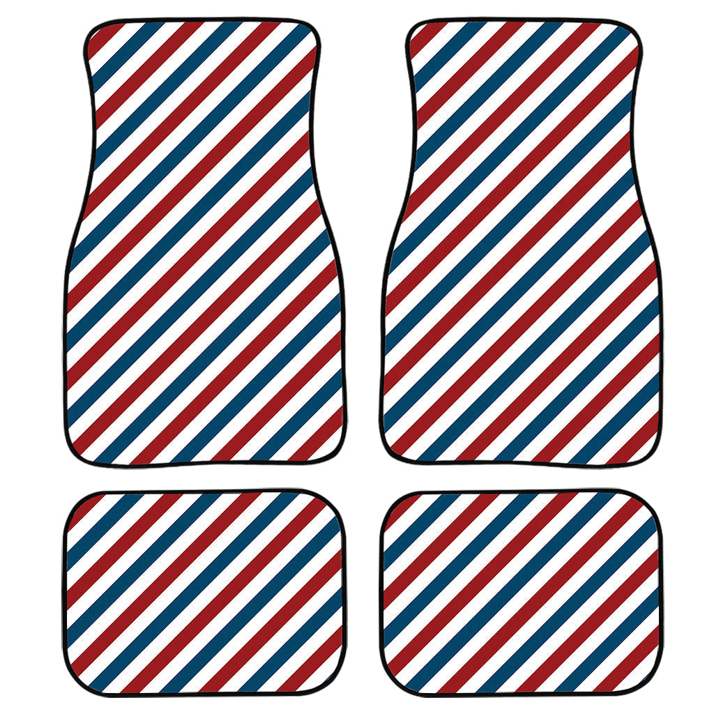 Usa Patriotic Striped Pattern Print Front And Back Car Floor Mats, Front Car Mat