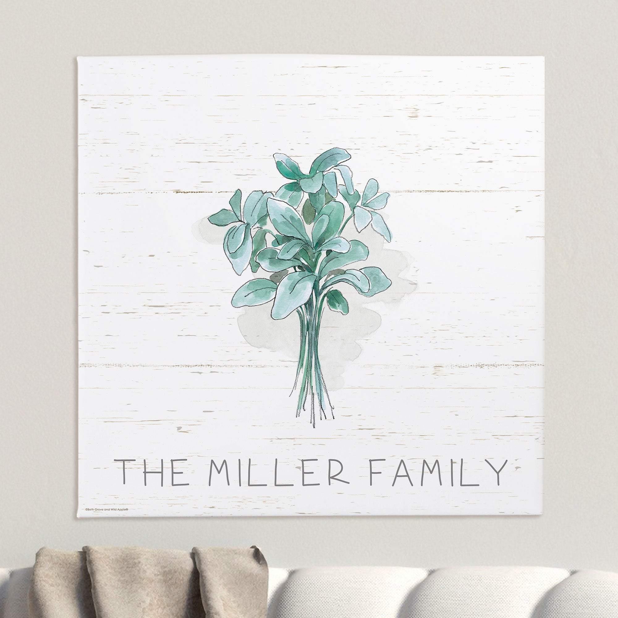 [Personalized Name] Farmhouse Sage Bouquet – Perfect Gift, Gift For Family, Best Idea Home Decor – Matte Canvas, Wall Art, Canvas Prints