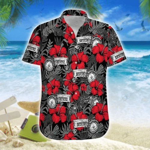 Tractor Red Hibiscus Hawaii Shirt Unisex Adult Ha42531