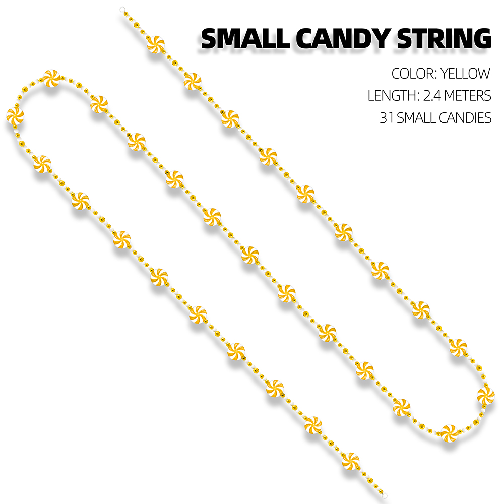 2.4m Candy Pendant Garland Candy Bead Curtain Ball String Christmas Tree Decoration Xmas Ornaments Home Decor Children’s Gifts alx