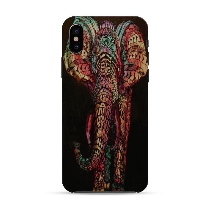 Aztec Pattern Elephant Iphone X 3D Case | Black