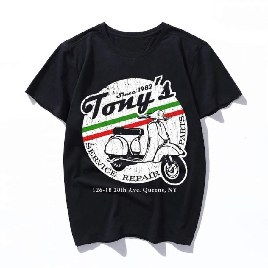 tonys scooter repair vintage look 2019 Summer Cotton Men T-Shirt T Shirt Printed tshirt Mens Womens Short Sleeve Casual Tops Tee