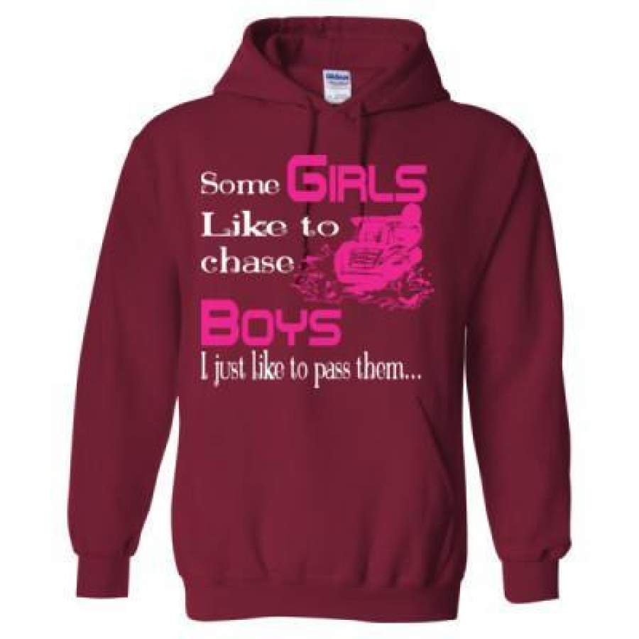 AGR Snowmobile Some Girls Like To Chase Boys I Just Like To Pass Them – Heavy Blend™ Hooded Sweatshirt