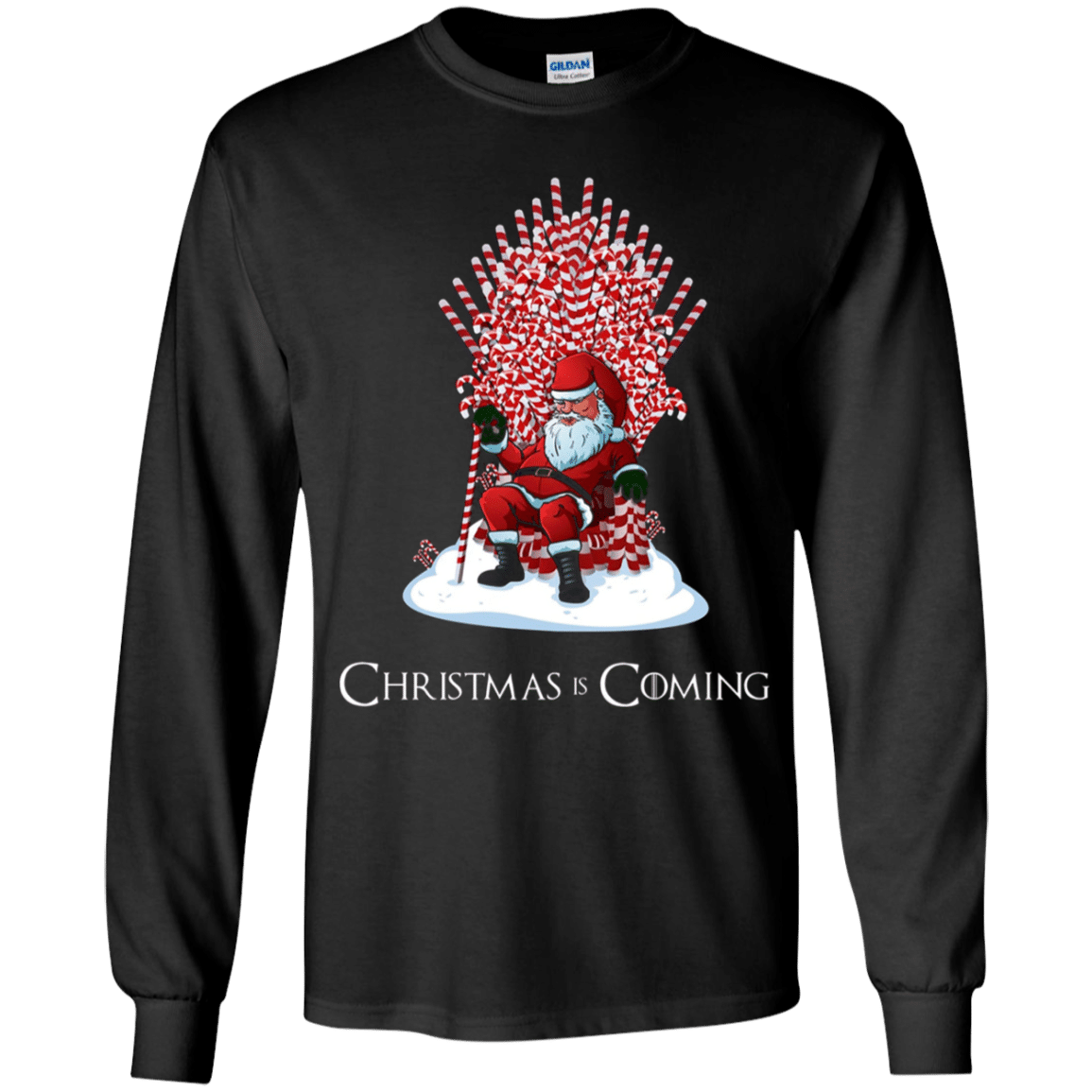 Buy Santa Candy Cane Throne Funny Christmas t shirt Youth LS Shirt