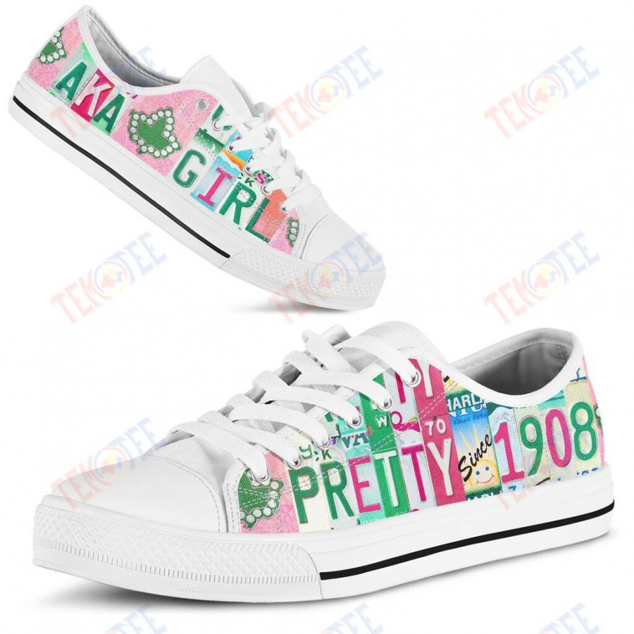 Mens Womens Aka Girl Pretty Girls License Plate Low Top Shoes Custom Print Footwear Converse Sneakers TMT276