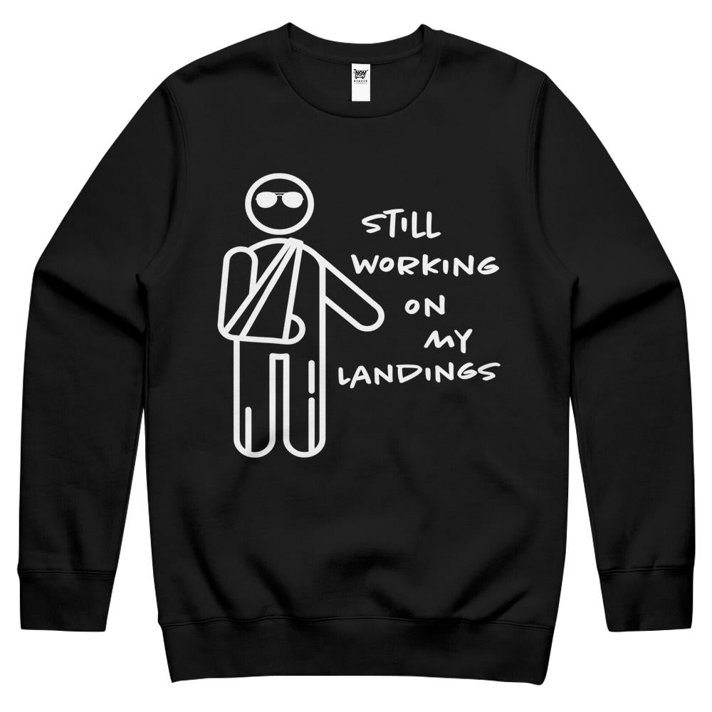 Broken Arm Kids Get Well Working On Landings Funny Gift Crewneck Sweatshirt