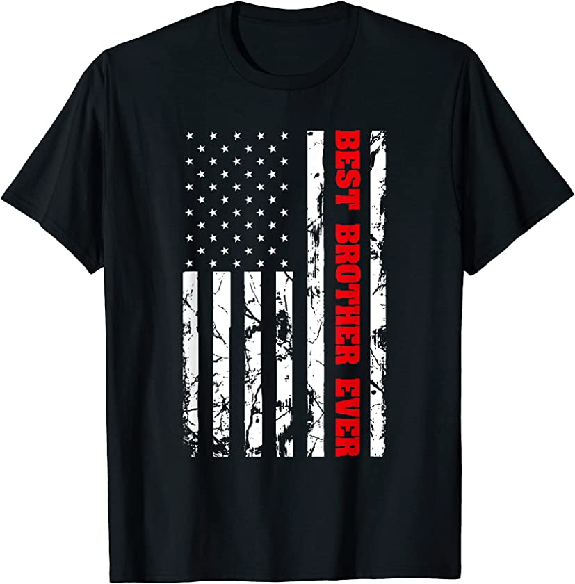 Best Brother Ever US Vintage Flag Patriotic Family Gift Men T-Shirt