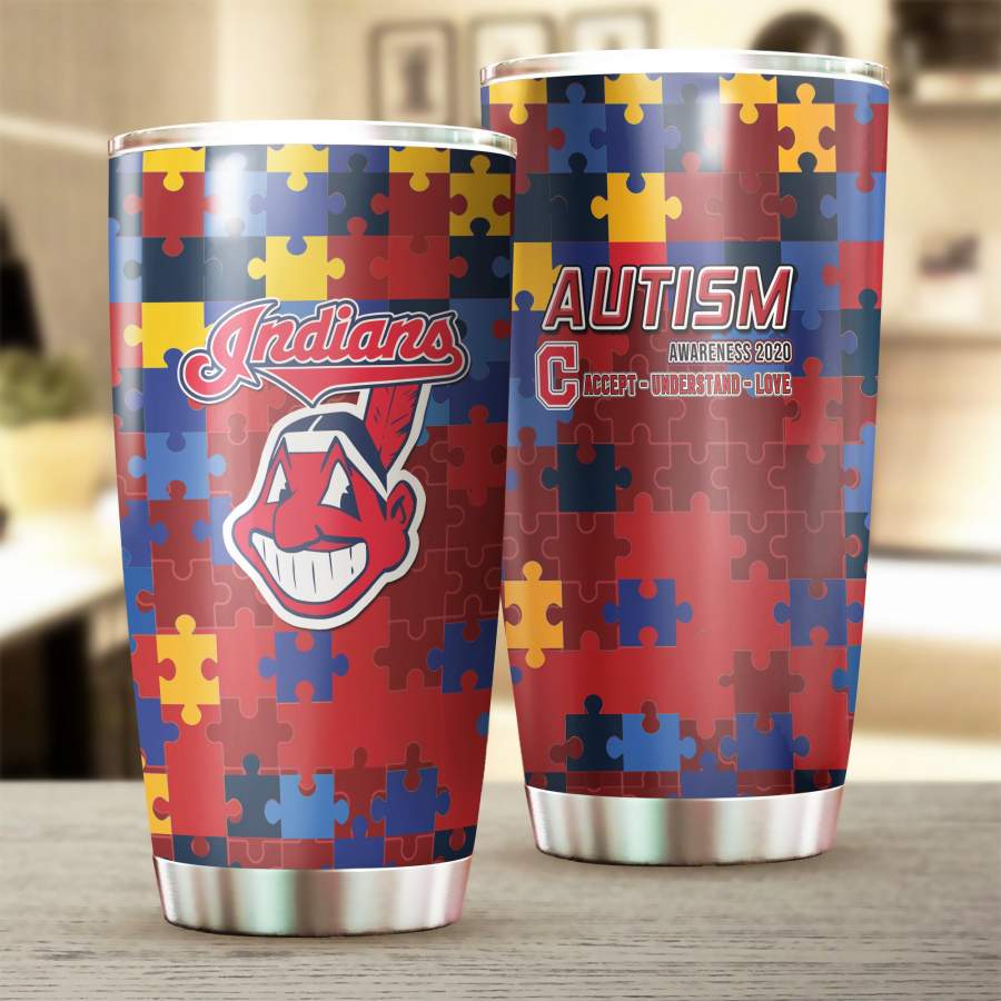 Cleveland Indians Stainless Steel Insulated Tumbler Cup, Indians  Autism Father 039;S Day Gifts, Mother 039;S Day Giftweekly Outfits Brand