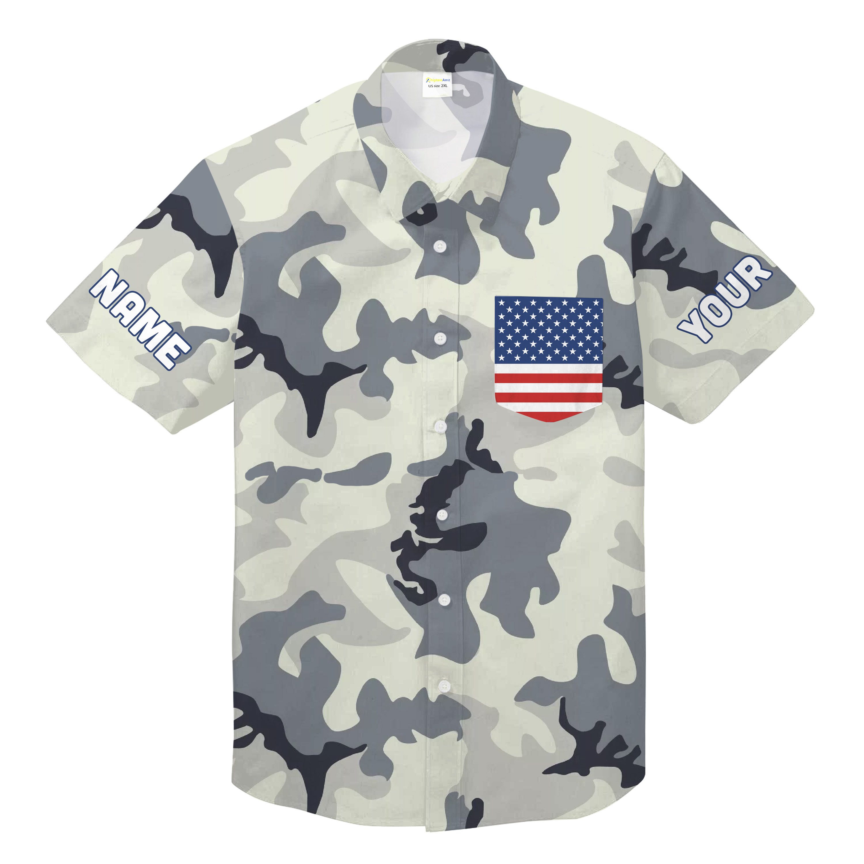 American Flag Hawaiian Shirt USA 4th July – Custom Patriotic Camo Summer Shirts Chipteeamz – NLXW142