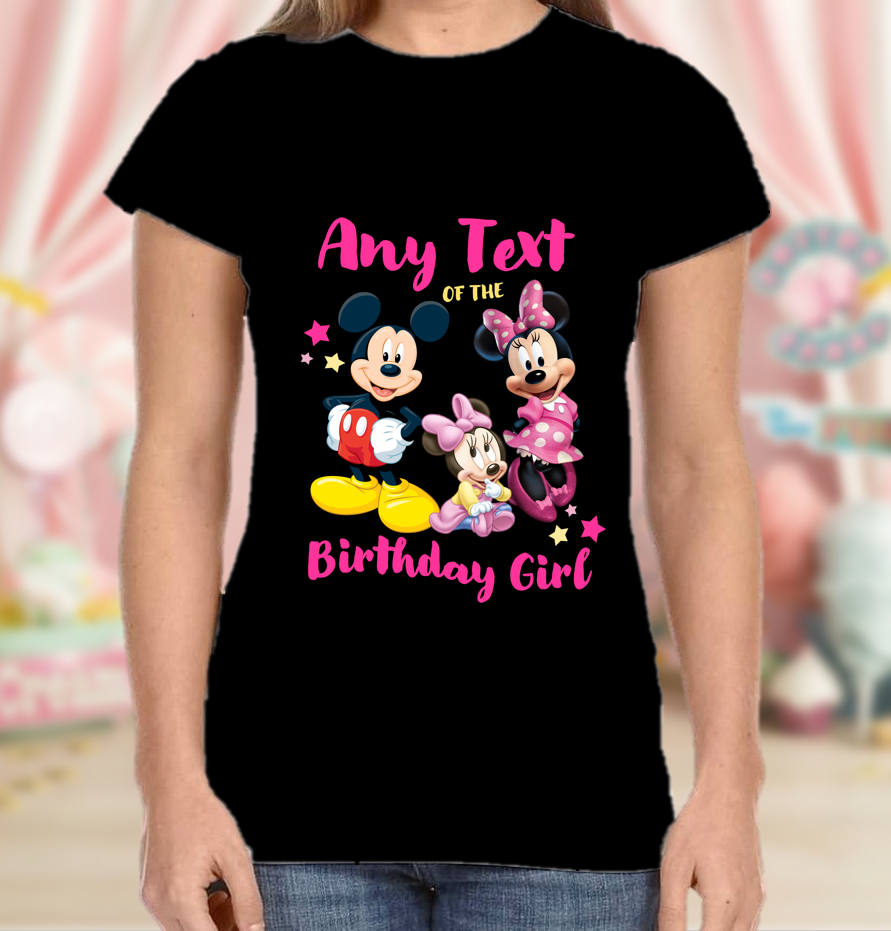 Baby Minnie Mouse Birthday Party Personalized Family Color T Shirt Or Onesie – All Sizes – Bmm0027