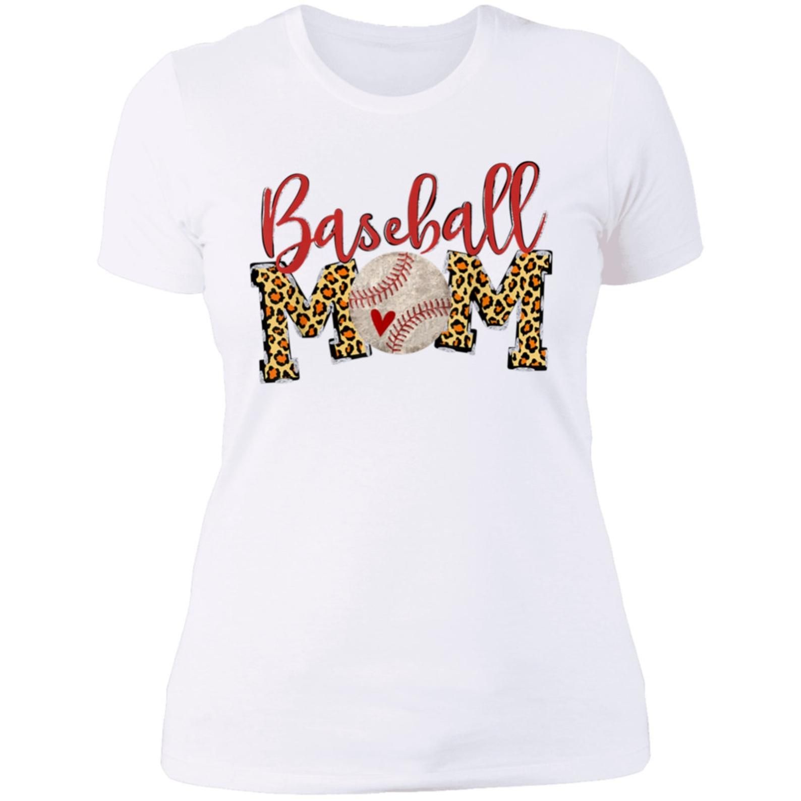 Baseball Mom Leopard Skin Funny Softball Mom Mother’S Day 2021 T-Shirt Gift For Mother Gift For Her