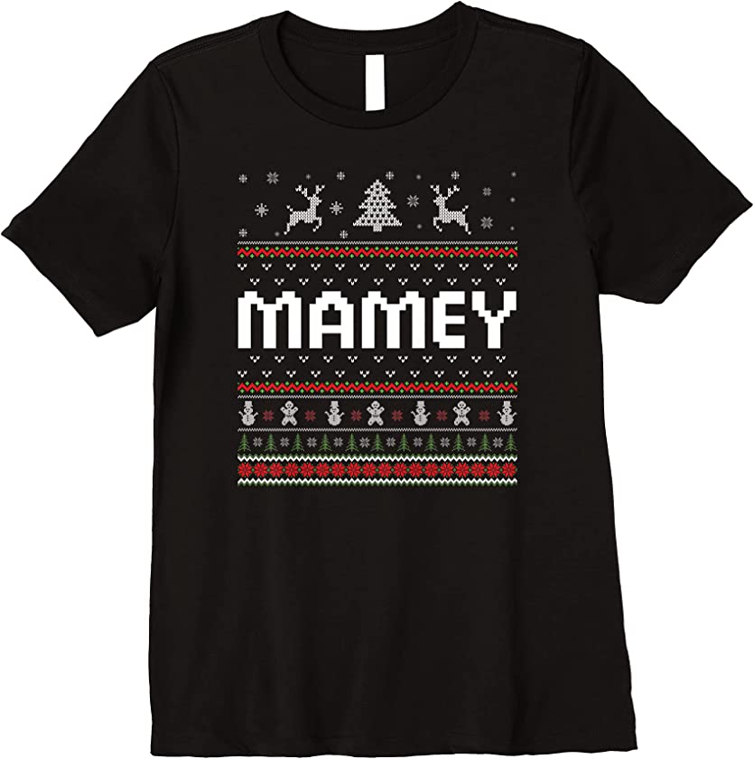 Womens Mamey Ugly Holiday Party Matching Ugly Christmas Sweater Premium T-Shirt